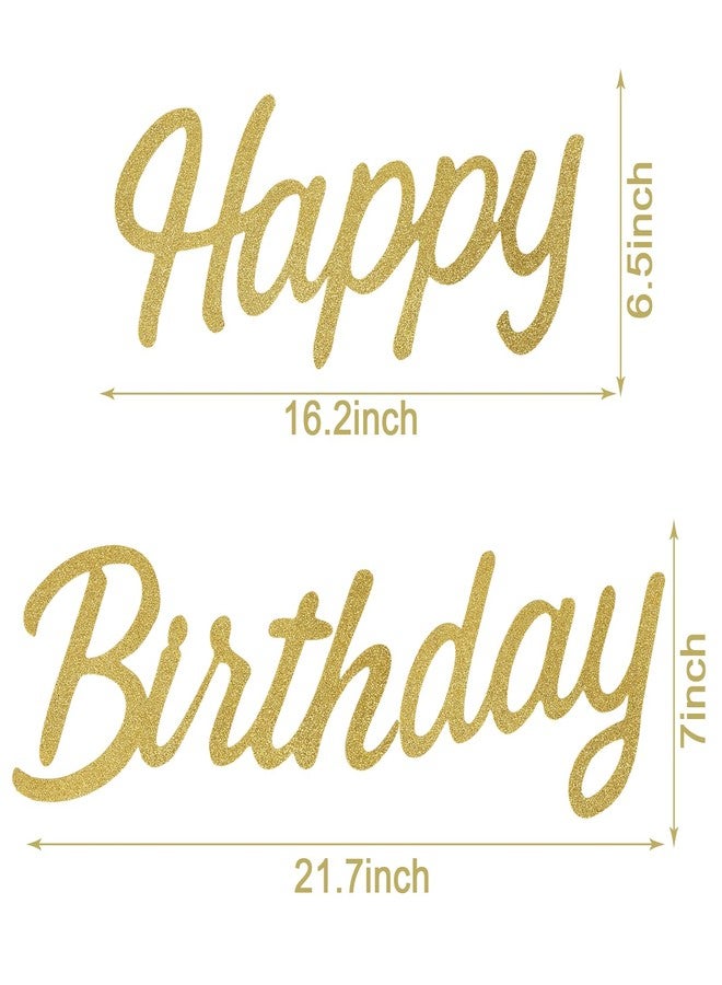 MASTRON Happy Birthday Sign for Backdrop, Glitter Gold 21 X 22 'Happy Birthday' Decal Letters Sticker Balloon Arch Backdrop for Unisex All Ages Men Women Birthday Party Supplies Decorations - Image 2